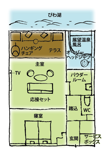 湖游エレガントスイート平面図